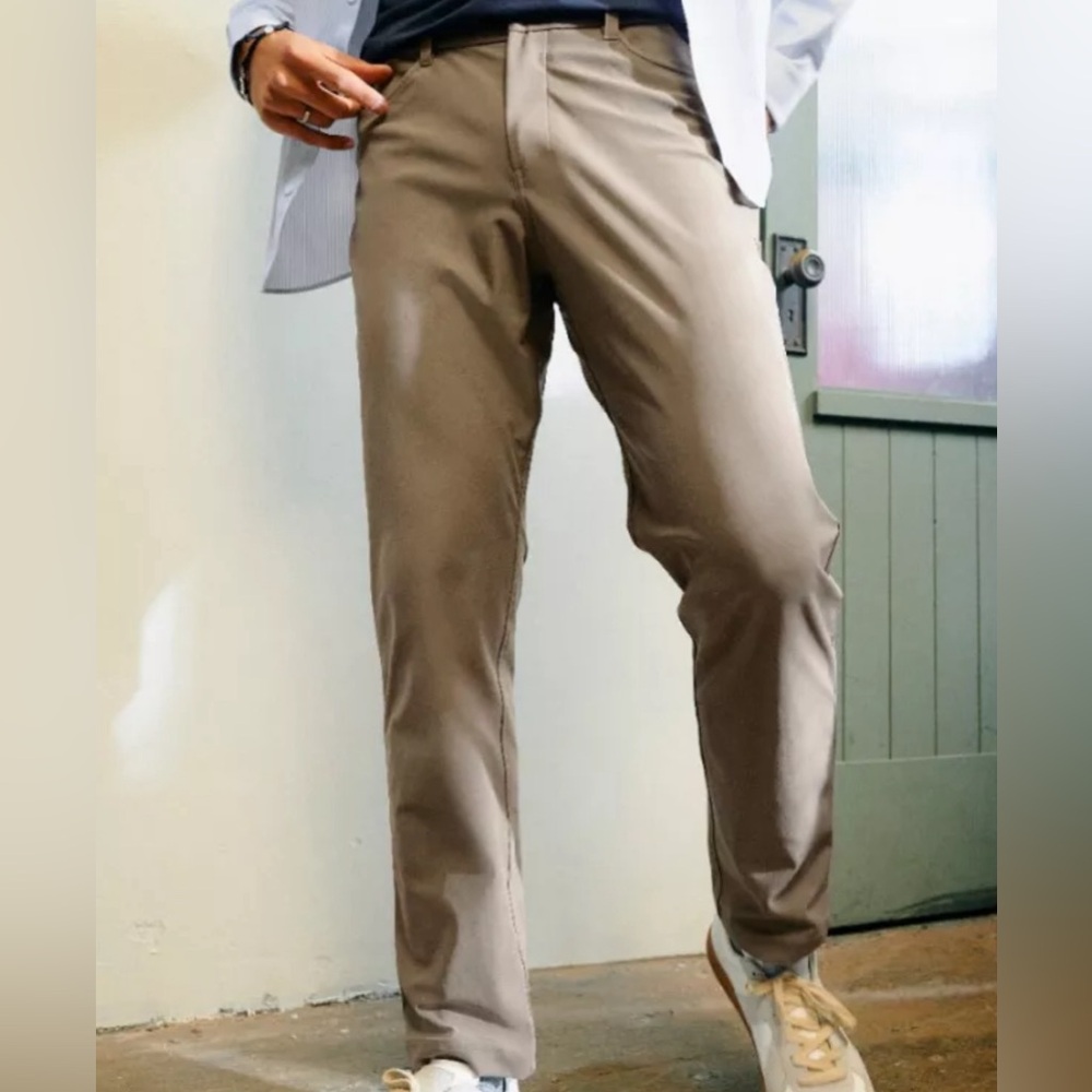 Lululemon Commission Pants, Stretch, Khaki, Beige, Men's 32